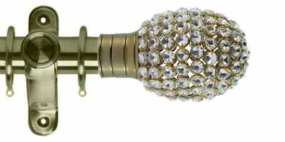 Galleria Clear Jewelled Bulb Pole - Burnished Brass