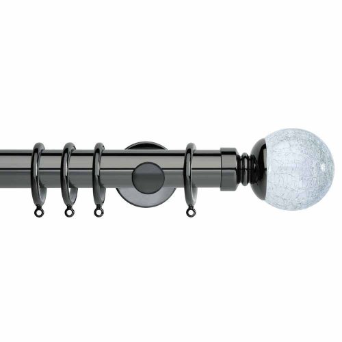 Neo Style Crackled Glass Pole - Black Nickel