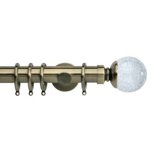 Neo Style Crackled Glass Pole - Spun Brass