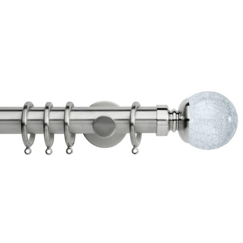 Neo Style Crackled Glass Pole - Stainless Steel