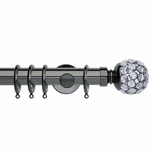 Neo Style Jeweled Ball Pole - Black Nickel
