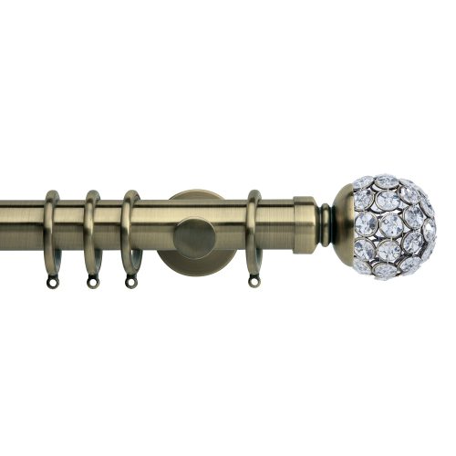 Neo Style Jeweled Ball Pole - Spun Brass
