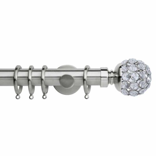 Neo Style Jeweled Ball Pole - Stainless Steel